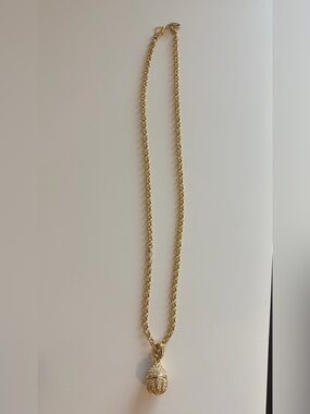 Jackie Orr Gold‑Tone Rhinestone Pendant Necklace
